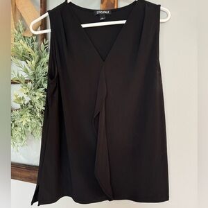 Roz & Ali Black Career Blouse Top Size Medium